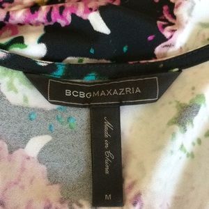 Robe Cocktail BCBG Max Azria Sans Bretelle - Imprimé Floral Et Appliqués - Taille 12 - Neuf Sans étiquettes